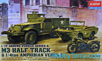 WWII Ground vehicle series. M3 US halftrack and 1/4 ton amhibian vehicle
