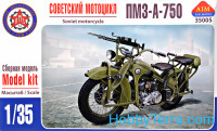 Soviet motorcycle PMZ-A-750 with a machine gun DT