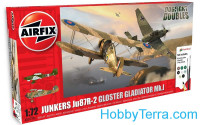 Model Set. Junkers JU87R-2 & Gloster Gladiator Mk.I