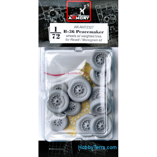 Armory AW72327-1/72 B-36 Peacemaker wheels w/weighted tires & optional nose
