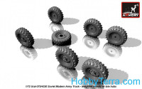 Armory  AC7321b Wheels set 1/72  weighted w/ late hubs for Ural-375/4320