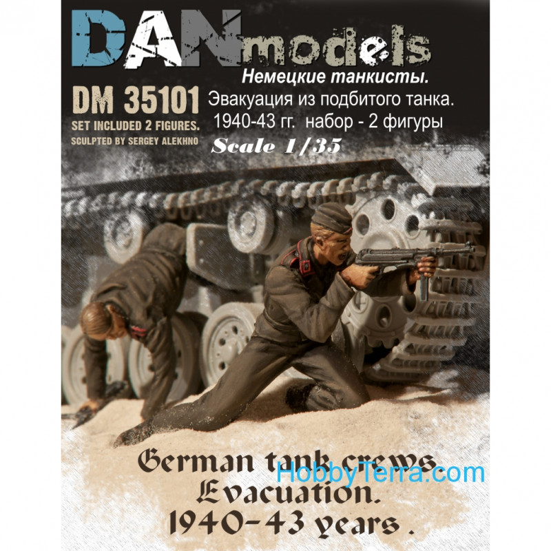 Dan Models 35101 German Tank Crew 1940-43 2 Figures 1/35 scale kit Evacuation 
