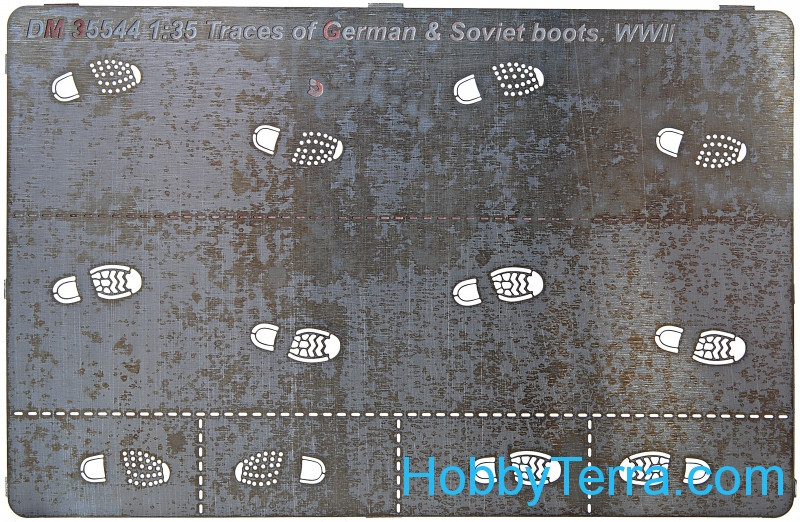 Dan Models 35544 Stencil for Applying Footprints From Boots 2 types WWII 1/35 
