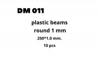 Plastic beams 250x1 mm, 10 pcs