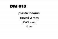 Plastic beams 250x2.0 mm, 10 pcs