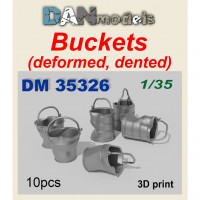 Accessories for dioramas. Buckets (demormed, dented) (3D printed), 10pcs