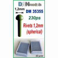 Rivets 1.2mm (spherical), 230 pcs