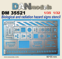 Stencil for biological and radiation hazard signs
