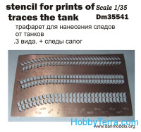 Photo-etched set 1/35 Stencil for prints of traces of tank