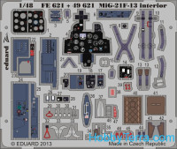 Photo-etched set 1/48 MiG-21F-13 S.A., for Trumpeter kit