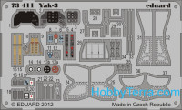 Photo-etched set 1/72 Yak-3, for Zvezda kit