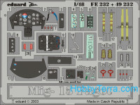 Photo-etched set 1/48 Mig-15 Fagot Color, for Trumpeter kit