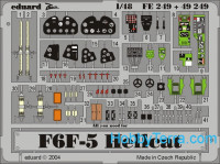 Photo-etched set 1/48 F6F-5 Hellcat Color, for Hasegawa kit