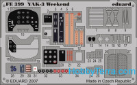 Photo-etched set 1/48 YAK-3 interior Color, Weekend Eduard