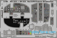 Photo-etched set 1/48 Su-24M Fencer D interior Color, for Trumpeter kit