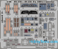 Photo-etched set 1/48 Fw 189A-1 interior, for Great Wall Hobby kit