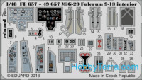 Photo-etched set 1/48 MiG-29 Fulcrum 9-13 interior Color, for Great Wall Hobby kit