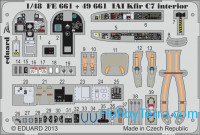 Photo-etched set 1/48 IAI Kfir C7 Interior (self adhesive), for AMK kit