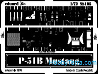 Photo-etched set 1/72 P-51B Mustang, for Revell kit