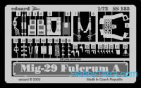 Photo-etched set 1/72 MiG-29 Fulcrum A, for Italeri kit