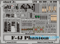 Photo-etched set 1/72 F-4J Phantom Color, for Hasegawa kit