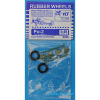 Rubber wheels 1/48 for Po-2 aircraft
