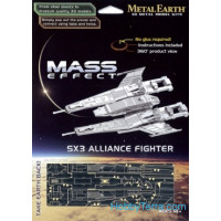 3D metal puzzle. Mass Effect. SX3 Alliance Fighter