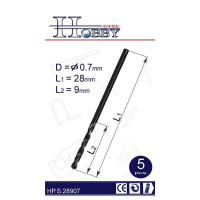 Set of the drills d=0.7 mm