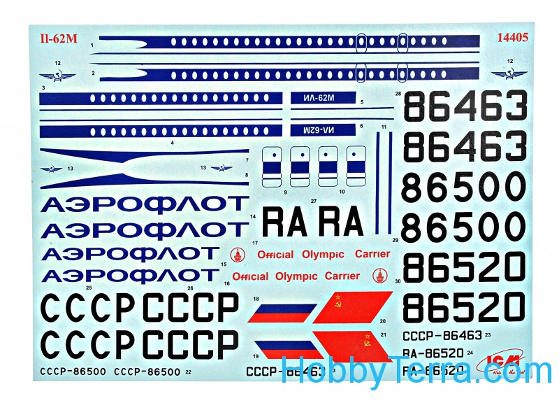 Ilyushin-62M Soviet airliner 1/144 scale ICM 14405 HobbyTerra.com