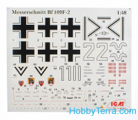 ICM 48102 Messerschmitt Bf 109F-2 WWII German fighter Plastic 1:48 Scale Model