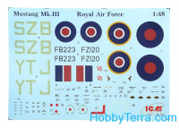 ICM 48123 1:48 Scale Mustang Mk.III WWII Royal Air Force fighter Model Kit