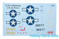 ICM 48161 1:48 Plastic Model: Mustang P-51A WW II American fighter