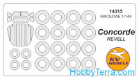 Mask 1/144 for Concorde + wheels, for Revell kit