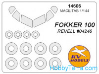 Mask 1/144 for Fokker-100 and wheels masks, for Revell kit