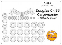 Mask 1/144 for Douglas C-133 Cargomaster and wheels masks (Roden)