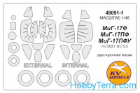 Mask 1/48 for MiG-17F/PF/PFU (double sided) + wheels, for Hobby Boss kit