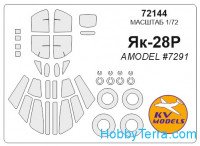 Mask for Yak-28R and wheels masks, for Amodel kit