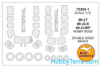 Mask 1/72 for Mi-2 and wheels mask, for Hobby Boss kit