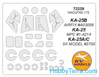 Mask 1/72 for Kamov Ka-25 and wheels masks, for Airfix kit