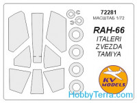 Mask 1/72 for RAH-66 Comanche + wheels masks (Double sided), for Italeri/Zvezda/Tamiya kits