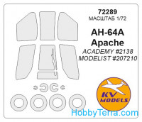 Mask 1/72 for AH-64A Apache and wheels masks, for Academy kit