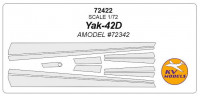 Mask 1/72 for Yak-42D, for Amodel kit