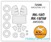 Mask 1/72 for Yak-18PM and wheels masks, for Amodel kit