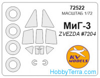 Mask 1/72 for MiG-3 and wheels masks, for Zvezda kit