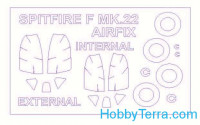 Mask 1/72 for Supermarine Spitfire Mk.22 (double sided)  and wheels masks, for Airfix kit