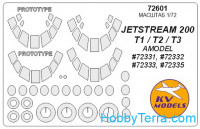 Mask 1/72 for Jetstream 200, T1/T2/T3, for Amodel kit