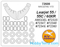Mask 1/72 for Learjet 55/60 and wheels masks, for Amodel kit