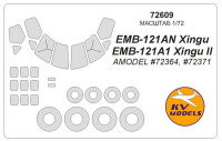 Mask 1/72 for EMB-121AN Xingu/EMB-121A1 Xingu II (AMODEL)