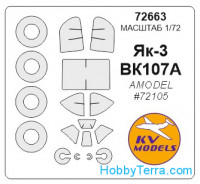 Mask 1/72 for Yak-3 (early / late) + wheels, for Amodel kit