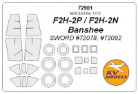 Mask 1/72 for F2H-2P/F2H-2N Banshee + wheels masks (Sword)